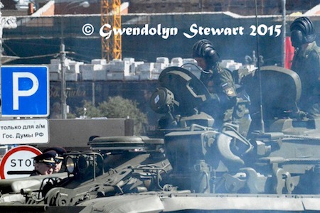 Russian Tank in the Street For 'Victory! 70 Years' Dress Rehearsal, Photographed by Gwendolyn Stewart, c. 2015; All Rights Reserved