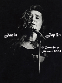 Photograph of JANIS JOPLIN in the Spotlight at her Harvard Stadium 
Concert, by GWENDOLYN STEWART c. 2015; All Rights 
Reserved