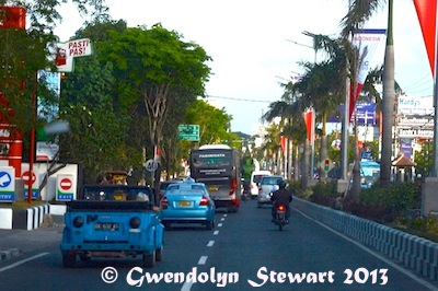 ON THE ROAD FROM BALI AIRPORT Photographed by Gwendolyn Stewart c. 
2013; All Rights Reserved
