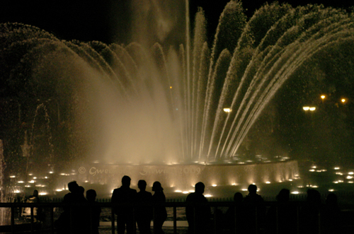 Waterworks and Lightshow in Lima, Peru, Photographed by 
Gwendolyn Stewart, c. 2013; All Rights Reserved